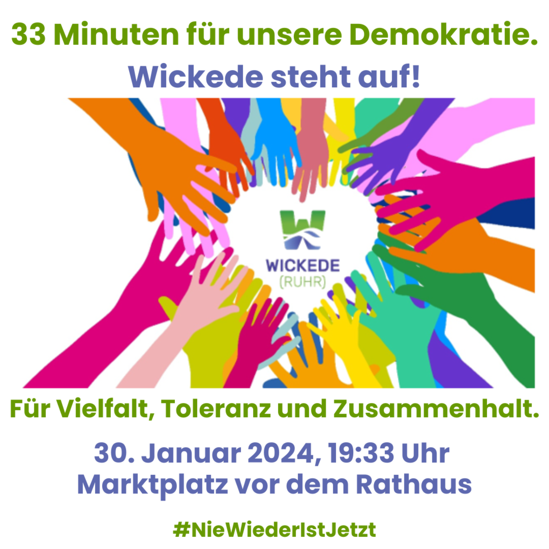 Blogbeitrag - 33 Minuten für unsere Demokratie - Demo gegen rechts