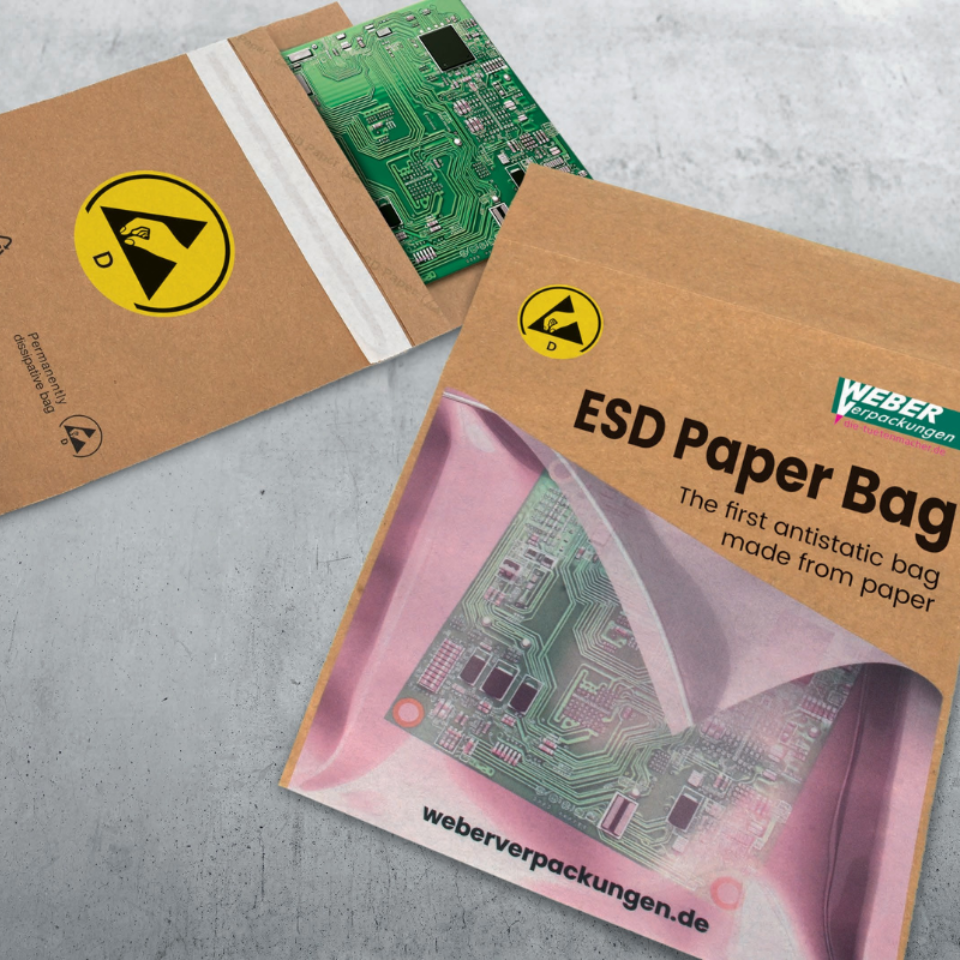 ESD Paper Bag von WEBER Verpackungen - der erste Antistatik-Beutel aus Papier